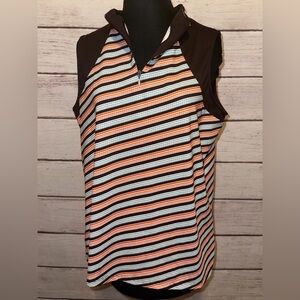 Striped Sleeveless by Lopez Size XL, Moisture Wicking, Golf Shirt, Lightweight